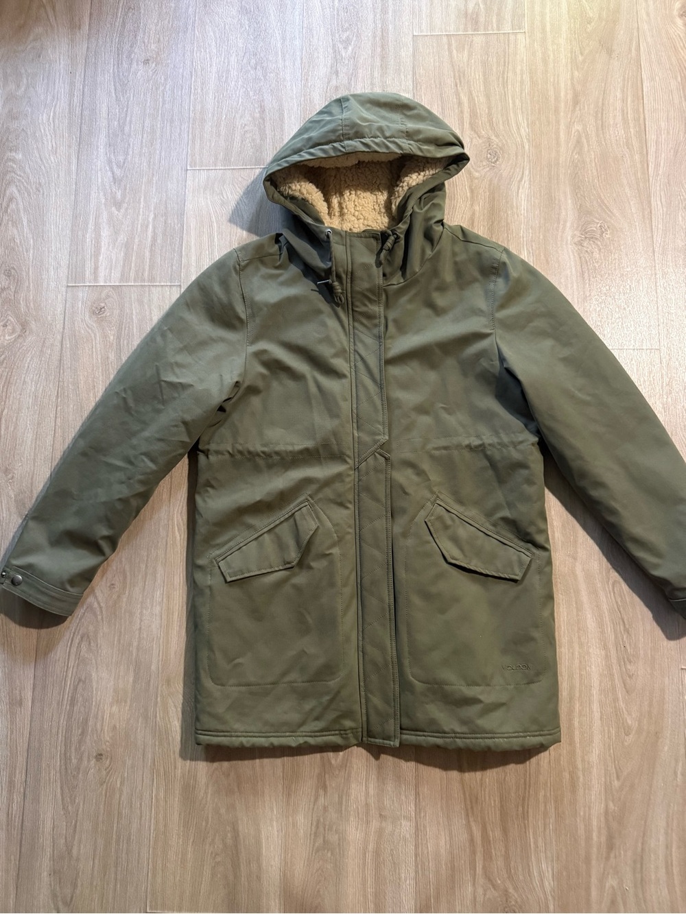 Volcom Green Sherpa Parka Jacket NWOT